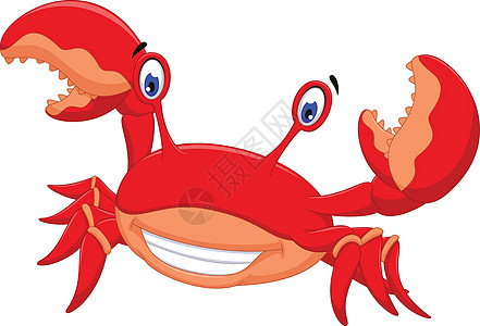 公螃蟹有趣的螃蟹卡通姿势设计图片