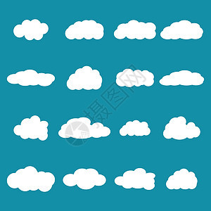一组云 矢量说明图标天空云计算收藏蓝色图片图像白色天气股票剪贴画图片