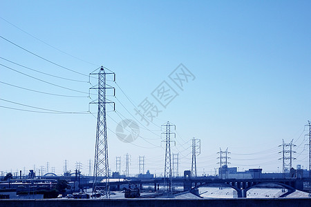 高压线电线水平活力棕色电气力量线条日落照片送货图片