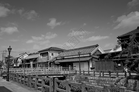 日本的黑白老城村村庄旅游旅行乡村观光江户石头路面马笼农村图片