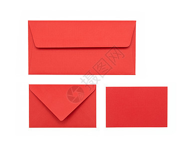 白色背景的红信封书信数据文档卡片写作空白邀请函明信片红色服务图片
