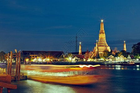 曼谷夜间吸引力地标崇拜旅游地方码头历史天际景观文化图片