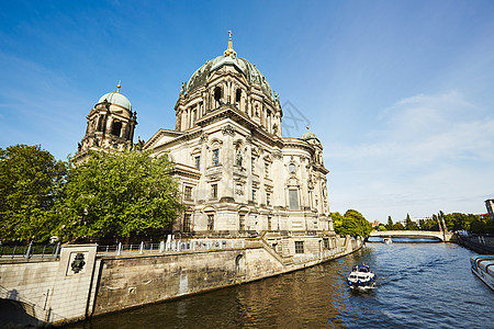 柏林建筑学市中心地标场景蓝天目的地圆顶大教堂历史观光图片