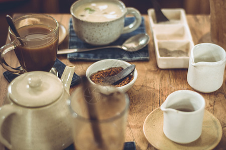 各种火箭陶瓷乡村桌子勺子生活牛仔布杯垫大地食物咖啡背景图片