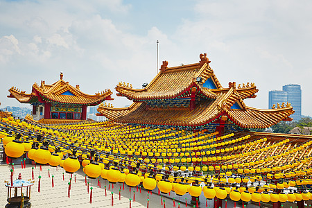 马来西亚城市中国寺庙建筑旅行首都城市崇拜灯笼庆典神社文化建筑学背景