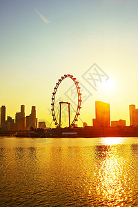 新加坡日落首都摩天轮建筑学企业车轮金融建筑中心城市码头图片