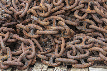 工业生锈的旧链条金属锚链航海腐蚀链接背景图片