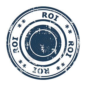 ROI 商业概念橡胶邮票背景图片