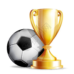 带足球球的金杯报酬插图庆典仪式冠军金属运动光泽度团队领导者图片