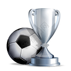 银杯和足球球插图冠军运动报酬金属团队奢华推介会杯子仪式图片