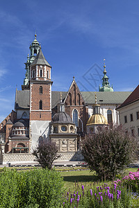 波兰克拉科夫的Wawel教堂抛光防御历史性爬坡建筑文化地标纪念碑历史城堡图片
