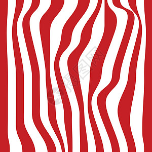 条纹抽象背景 红色和白色斑马纹 矢量图 每股收益褶皱丛林动物群墙纸样本皮肤液体边缘艺术曲线图片