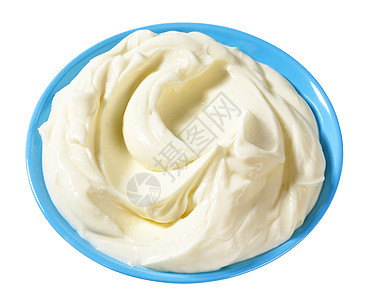 奶油奶酪甜点白色食物奶制品盘子蓝色图片