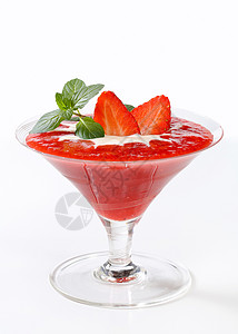 草莓精油加奶油冷藏玻璃库存食物水果甜点酸奶小吃泥状图片