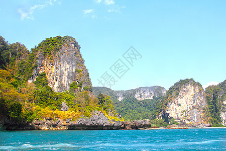泰国岛泰国海岸线海岸异国海景晴天假期娱乐天空旅游蓝色图片