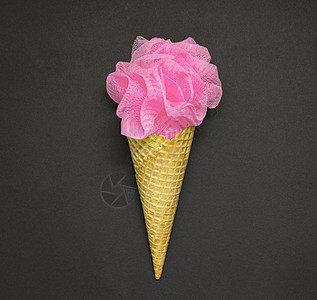 冰淇淋泡芙鞭子卫生产品美食静物锥体水果海绵打扫治疗背景图片
