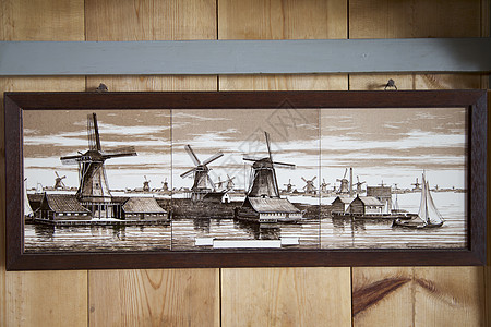 荷兰风车瓷砖图片