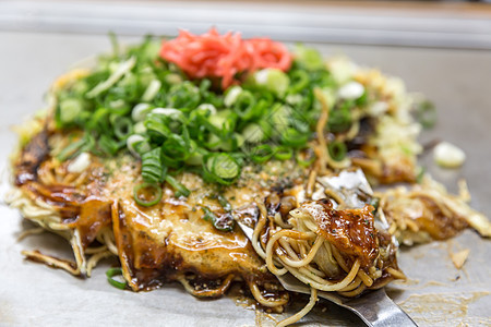 日式意大利披萨美食食物乌贼蔬菜饼子地区猪肉文字盘子图片