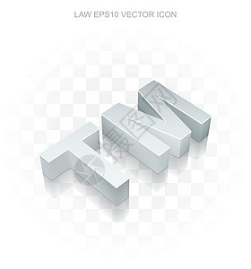 法律图标 平面金属3d商标 透明阴影 EPS 10矢量图片