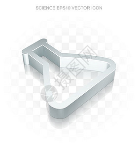 科学图标 平面金属3d Flask 透明阴影 EPS 10矢量教育实验室化学管子实验合金物理创新技术生物学图片