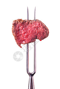 肉叉上牛排一块食物肋眼质量美食牛肉烹饪白色红色图片