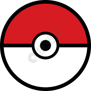 Pokeball 图标矢量隔离圆形孩子们游戏灰色培训师球形黑色光盘摘要白色图片