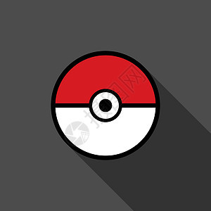 Pokeball 图标矢量隔离摘要孩子们球体扑克游戏培训师灰色口袋妖怪游戏插图圆形背景图片