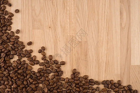 在木背景的咖啡豆烘烤咖啡树咖啡馆茶几桌子咖啡地面酿造咖啡厂火锅图片