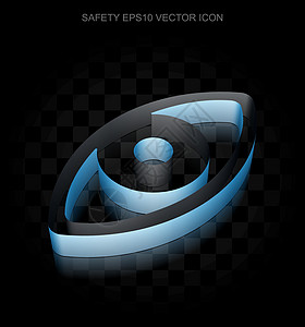 保护图标 蓝色三眼 由纸张 透明阴影 EPS 10矢量制成图片