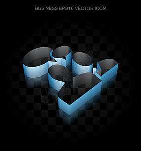 业务图标 蓝3D商业会议 由纸张 透明阴影 EPS 10矢量组成图片