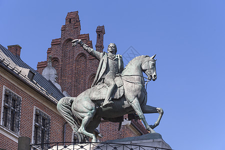 波兰克拉科夫Wawel皇家城堡的纪念碑雕像图片