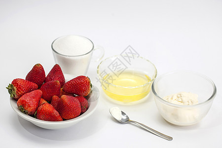 配有草莓蛋白的成份背景图片
