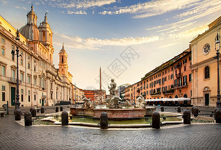 罗马纳沃纳广场教会海王星游客地标正方形雕塑广场遗产喷泉旅行图片