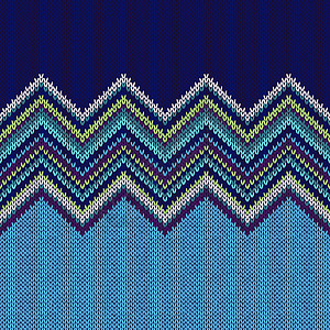 无缝的族裔几何式克尼特模式 风格蓝白色格蕾图片