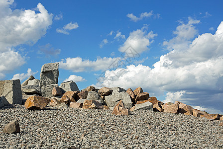 石头天空砂石蓝色场景岩石背景图片
