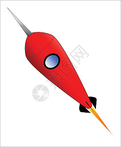 红空间火箭飞船冒险发射加速度星星绘画艺术品插画艺术飞行背景图片