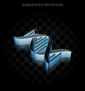 科学图标 蓝3DDNA 由纸张 透明阴影 EPS 10矢量制成图片