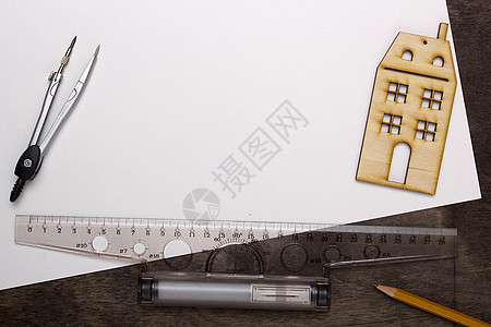 建模房和绘图工具地面工程绘画项目草稿铅笔装修建筑蓝图房子图片