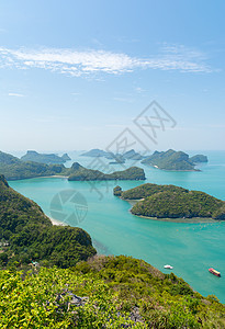 Angthong国家海洋公园海岸海滩旅行国家天堂公园蓝色海景天线海湾图片