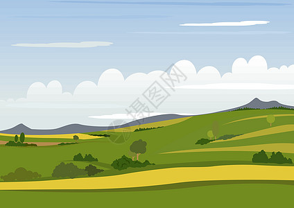 春季山地景观天空农业农场爬坡插图生态牧场乡村环境草地图片
