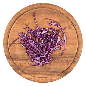 在惠特木菜板上切碎的红甘蓝的特写芸苔饮食沙拉油菜蔬菜营养植物紫色叶子食物图片