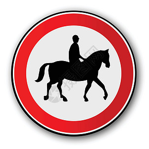 马骑士和马骑士公路交通标志运输警察插图车辆红色骑士圆形路标警告图片