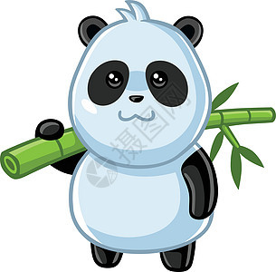 可爱的小熊猫卡通竹子乐趣插图叶子微笑卡通片快乐食物动物园童心图片