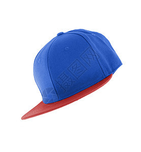 蓝色和红色棒球帽隔离头盔运动闲暇帽子纺织品棒球空白棉布水平太阳图片