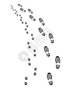 人和狗宠物脚趾追踪者爪子烙印赤脚小路打印邮票痕迹图片