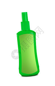 在白色背景上隔离的绿色化妆品瓶身体洗澡瓶子头发液体管子浴室凝胶皮肤奶油图片