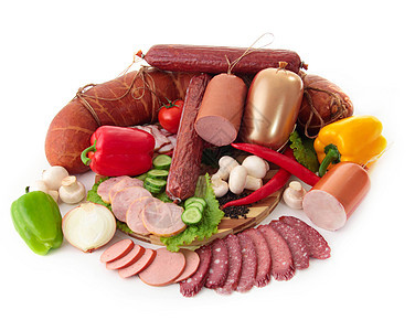 切片香肠 蔬菜和红派小吃男性香料美食产品早餐手指食物黄瓜牛肉图片
