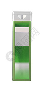 白孤立的绿色洗发水瓶塑料生产化妆品淋浴洗剂凝胶美丽奶油卫生包装图片