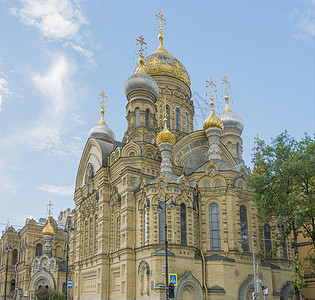 圣彼得堡的基督教教堂游客金子信仰旅行建筑学城市宗教圆顶崇拜寺庙图片