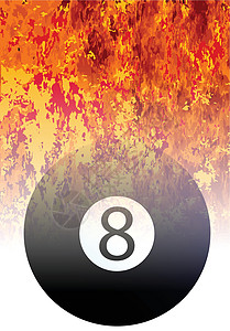 旋转火烈8球运动插图烧伤游戏水池燃烧台球图片